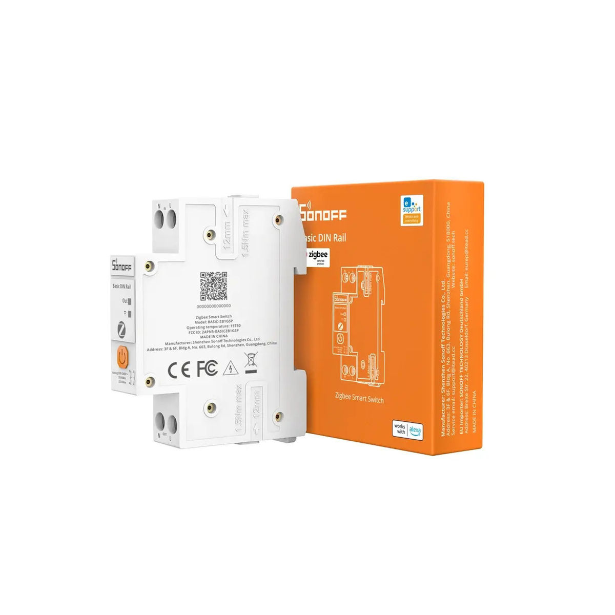 Sonoff smartrelé for DIN-skinne, 32A, Zigbee – BASIC-ZB1GSP